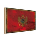 Holzschild 20x30 cm Montenegro Rost Flagge Fahne Wappen
