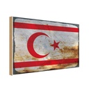 Holzschild 20x30 cm Nordzypern Rost Flagge Fahne Wappen