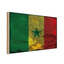 Holzschild 20x30 cm Senegal Rost Flagge Fahne Wappen