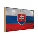 Holzschild 20x30 cm Slowakei Slovakia Rost Flagge Fahne Wappen