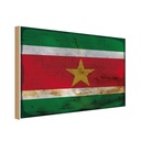 Holzschild 20x30 cm Suriname Rost Flagge Fahne Wappen
