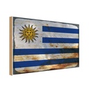 Holzschild 20x30 cm Uruguay Rost Flagge Fahne Wappen