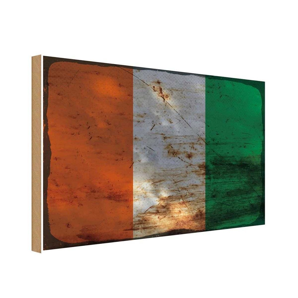 Holzschild 20x30 cm Elfenbeinküste Ivory Coast Rost Abenteuer Reisen