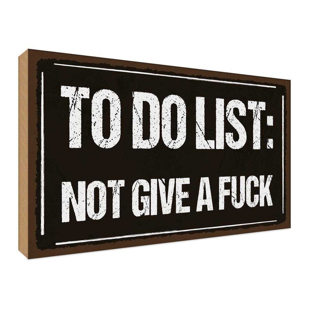 Holzschild 20x30 cm to do list: not give a fuck Dekoration