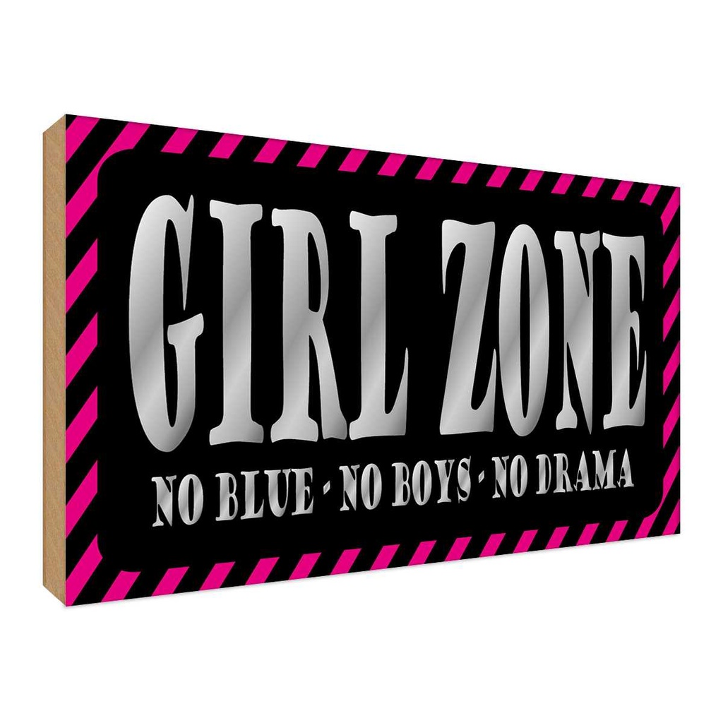 Holzschild 20x30 cm Girl Zone no blue boys Männer Frauen