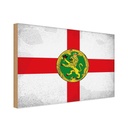 Holzschild 20x30 cm Alderney Vintage Flagge Fahne Wappen