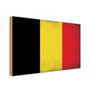 Holzschild 20x30 cm Belgien Belgium Vintage Flagge Fahne Wappen