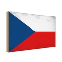 Holzschild 20x30 cm Tschechien Czech Republic Vintag Flagge Fahne Wappen