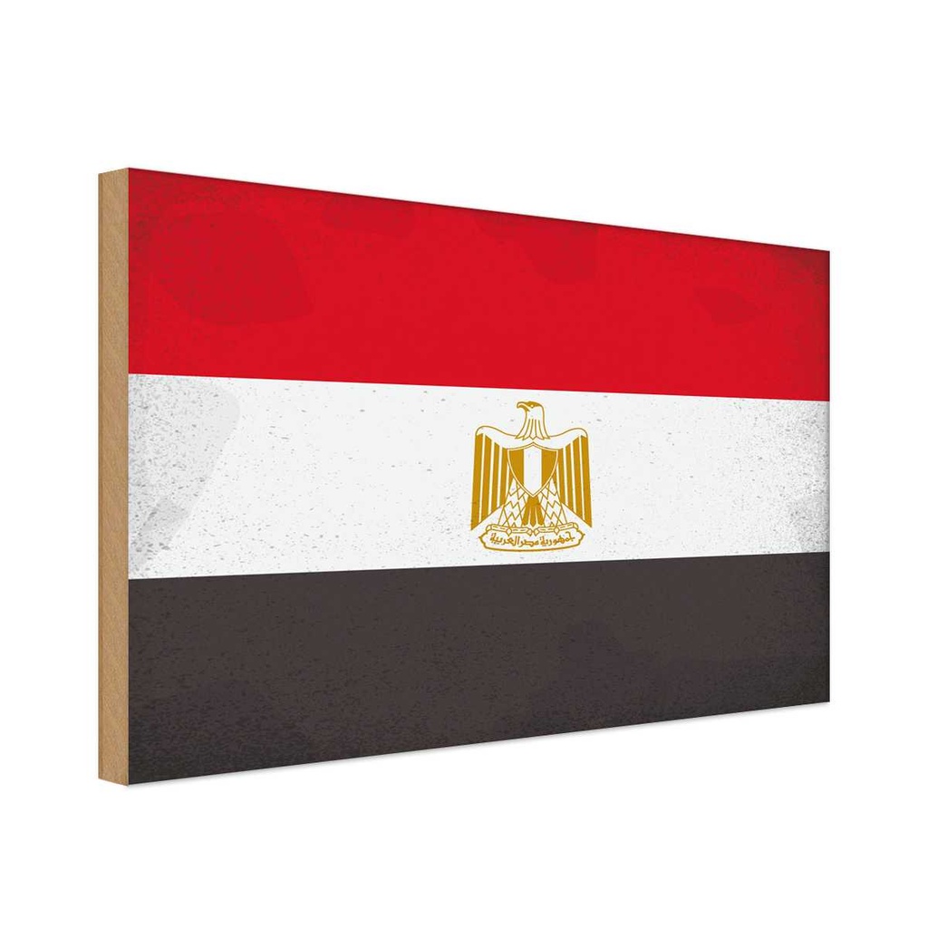 Holzschild 20x30 cm Ägypten Egypt Vintage Flagge Fahne Wappen