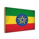 Holzschild 20x30 cm Äthiopien Ethiopia Vintage Flagge Fahne Wappen