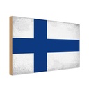 Holzschild 20x30 cm Finnland Finland Vintage Flagge Fahne Wappen
