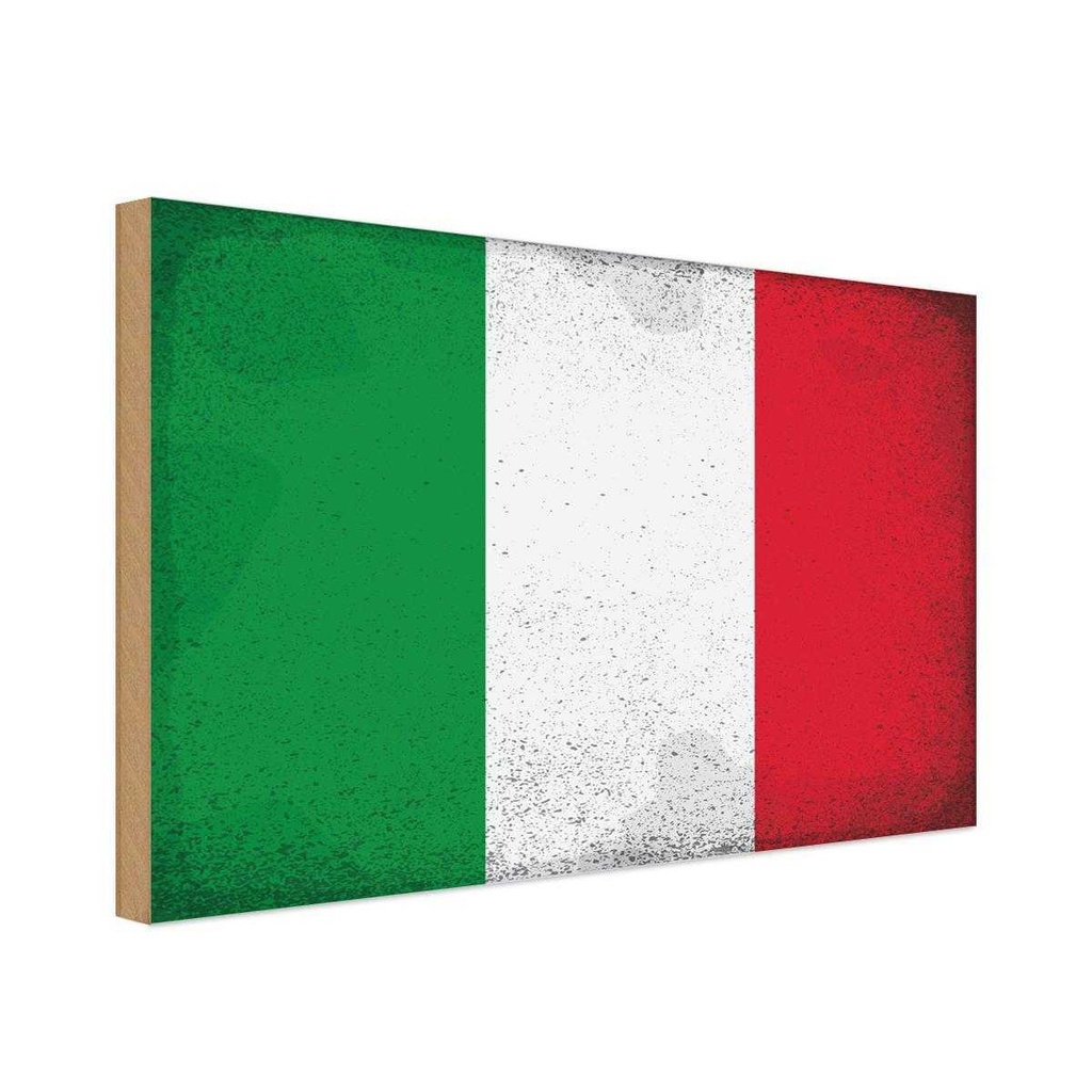 Holzschild 20x30 cm Italien Italy Vintage Flagge Fahne Wappen