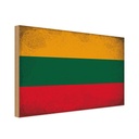 Holzschild 20x30 cm Litauen Lithuania Vintage Flagge Fahne Wappen