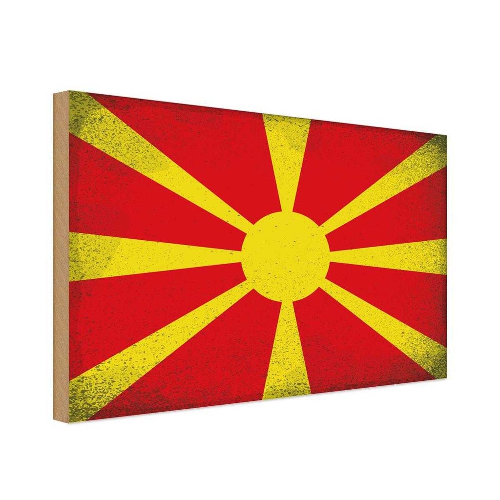 Holzschild 20x30 cm Mazedonien Macedonia Vintage Europa