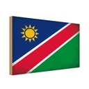 Holzschild 20x30 cm Namibia Vintage Flagge Fahne Wappen