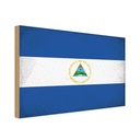 Holzschild 20x30 cm Nicaragua Vintage Flagge Fahne Wappen