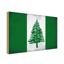 Holzschild 20x30 cm Norfolkinsel Vintage Flagge Fahne Wappen
