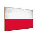 Holzschild 20x30 cm Polen Poland Vintage Flagge Fahne Wappen
