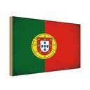 Holzschild 20x30 cm Portugal Vintage Flagge Fahne Wappen