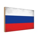 Holzschild 20x30 cm Russland Russia Vintage Flagge Fahne Wappen