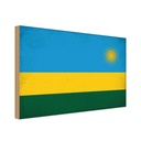 Holzschild 20x30 cm Ruanda Rwanda Vintage Flagge Fahne Wappen