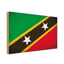 Holzschild 20x30 cm St. Kitts und Nevis Vintage Flagge Fahne Wappen