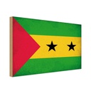 Holzschild 20x30 cm São Tomé und Príncipe Vintage Flagge Fahne Wappen