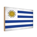 Holzschild 20x30 cm Uruguay Vintage Flagge Fahne Wappen