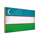 Holzschild 20x30 cm Usbekistan Uzbekistan Vintage Flagge Fahne Wappen