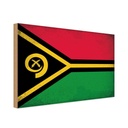 Holzschild 20x30 cm Vanuatu Vintage Flagge Fahne Wappen