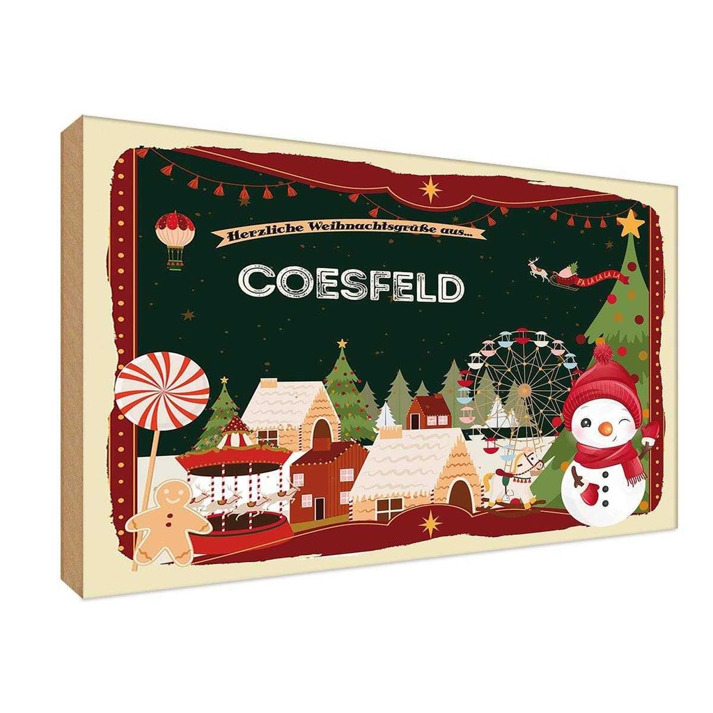 Holzschild 20x30 cm Weihnachten COESFELD