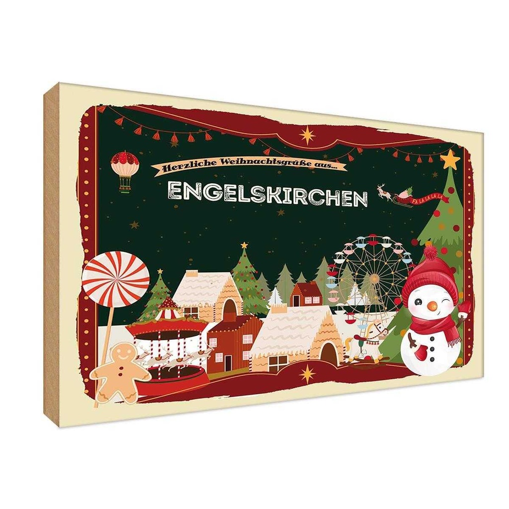 Holzschild 20x30 cm Weihnachten ENGELSKIRCHEN