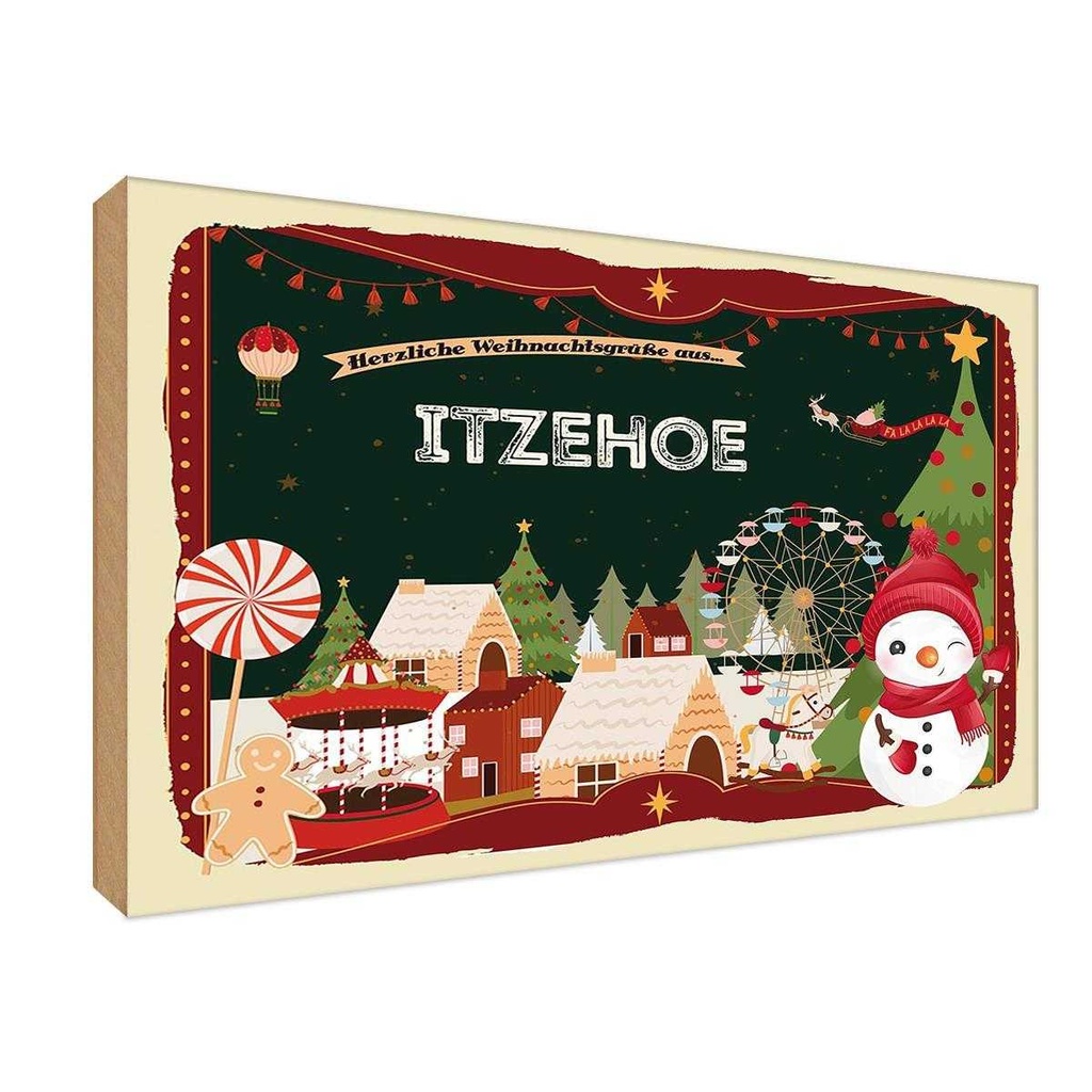 Holzschild 20x30 cm Weihnachten aus ITZEHOE