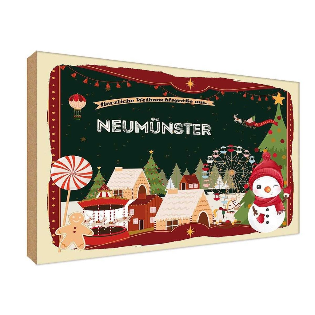 Holzschild 20x30 cm Weihnachten NEUMÜNSTER