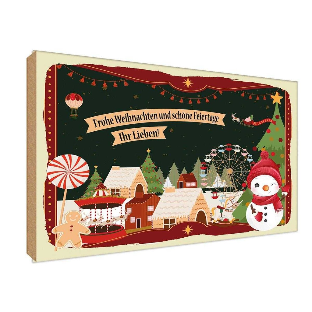 Holzschild 20x30 cm FroheWeihnachten ihr Lieben Weihnachten Spruch Zitat