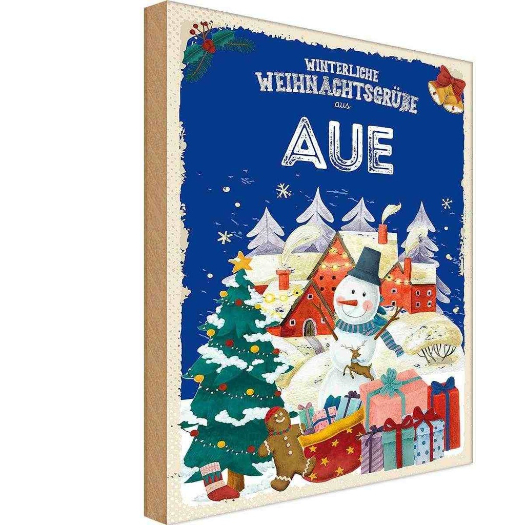 Holzschild 30x20 cm Weihnachtsgrüße AUERBACH Weihnachten