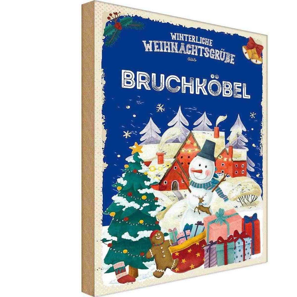 Holzschild 30x20 cm Weihnachtsgrüße BRUCHKÖBEL Weihnachten