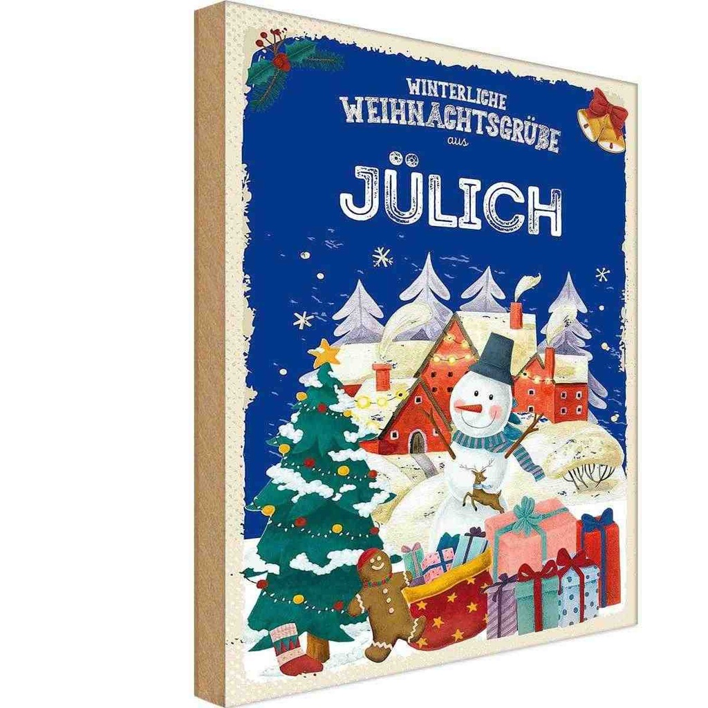 Holzschild 30x20 cm Weihnachtenaus JÜLICH Weihnachten