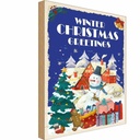 Holzschild 30x20 cm Christmas winter greetings