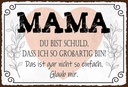 Holzschild 20x30 cm Mama du schuld ich so großartig
