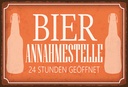 Holzschild 20x30 cm Bier Annahmestelle 24 Stunden