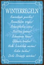 Holzschild 30x20 cm Winterregel Kaminabende Glühwein