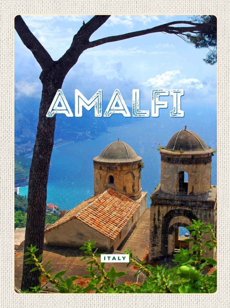 Holzschild 30x20 cm Amalfi Italy Touristik Bildmotiv Reisemotiv Abenteuer Reisen