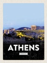 Holzschild 30x20 cm Retro Athens Greece Bildmotiv Reisemotiv Abenteuer Reisen