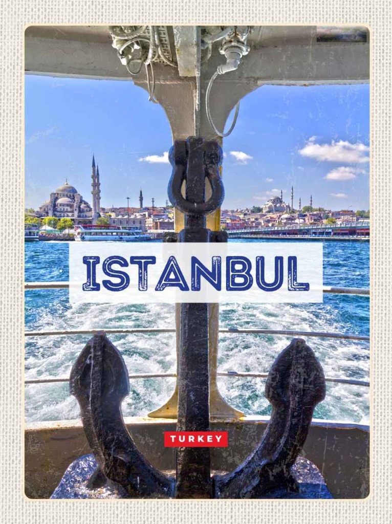 Holzschild 30x20 cm Istanbul Turkey Anker Meer Bildmotiv Reisemotiv Abenteuer Reisen