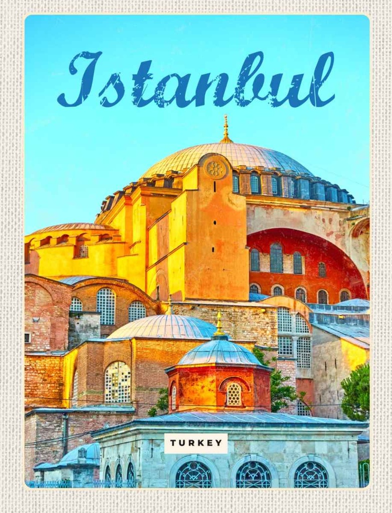 Holzschild 30x20 cm Istanbul Turkey Bild Urlaub Bildmotiv Reisemotiv Abenteuer Reisen