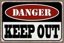 Holzschild 20x30 cm danger keep out kein Zutritt