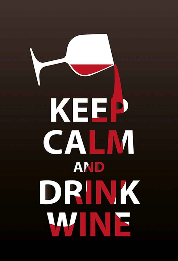 Holzschild 30x20 cm Keep Calm and drink wine