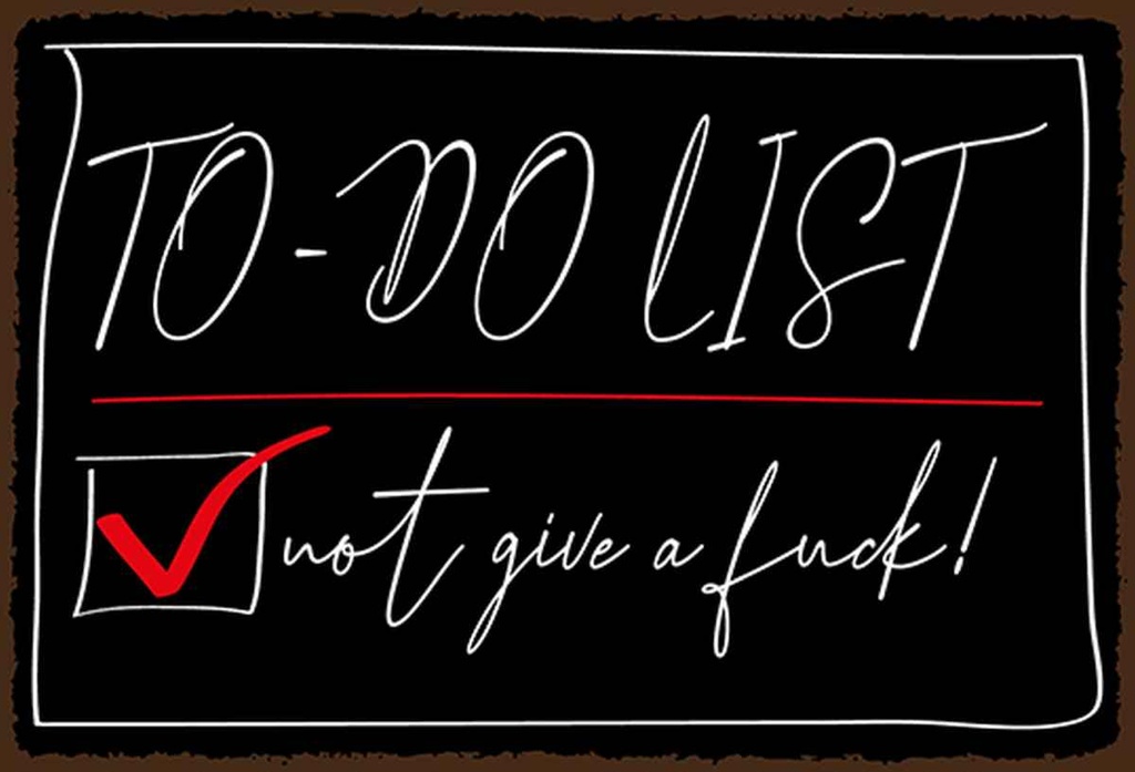 Holzschild 20x30 cm To-Do List not give a fuck