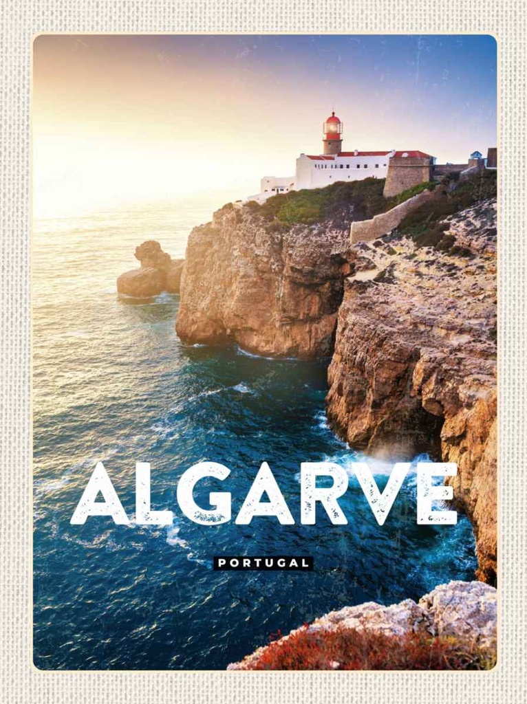 Holzschild 30x20 cm Algarve Portugal Meer Poster Bildmotiv Reisemotiv Abenteuer Reisen